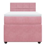 vidaXL Sommier à lattes de lit avec matelas Rose 90x190 cm Velours
