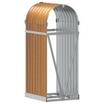 vidaXL Porte-bûches marron clair 40x45x100 cm acier galvanisé