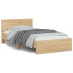 vidaXL Cadre de lit sans matelas avec tête de lit 100x200 cm