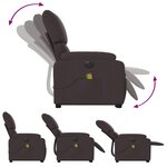 vidaXL Fauteuil inclinable de massage électrique Marron foncé Tissu