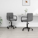 vidaXL Chaises pivotantes à manger lot de 2 gris foncé velours