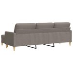 vidaXL Canapé à 3 places avec repose-pieds Taupe 210 cm Tissu