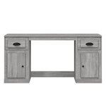 Bureau table poste de travail meuble d'ordinateur informatique étude avec armoire sonoma bois d'ingénierie gris 02_0023399