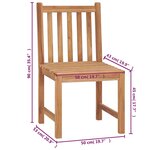 vidaXL Chaises de jardin lot de 8 avec coussins Bois de teck massif
