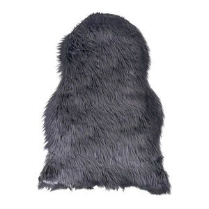 Peau d'agneau artificielle grise 50 x 85 cm
