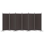 vidaXL Cloison de séparation 6 panneaux Marron 520x180 cm Tissu