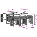 vidaXL Ensemble à manger de jardin coussins 7Pièces Noir Résine tressée