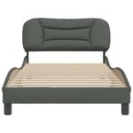 vidaXL Cadre de lit avec tête de lit Gris foncé 100x200 cm Tissu