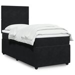 vidaXL Sommier à lattes de lit avec matelas Noir 100x200 cm Velours