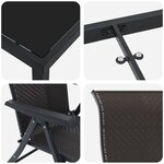 vidaXL Set de dînette de jardin 7 pièces noir rotin poly