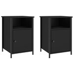 vidaXL Tables de chevet 2 Pièces noir 40x42x60 cm bois d'ingénierie