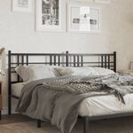 vidaXL Tête de lit métal noir 193 cm