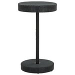 vidaXL Ensemble de bar de jardin 3 Pièces avec coussins noir poly rotin