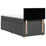 vidaXL Sommier à lattes de lit avec matelas Gris foncé 80x200 cm Tissu