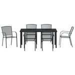 vidaXL Set de repas de jardin 7 pièces en acier anthracite