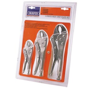 Draper tools jeu de 3 pinces autobloquantes à mâchoires incurvées 14040