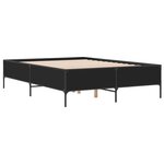 vidaXL Cadre de lit noir 140x190 cm bois d'ingénierie et métal