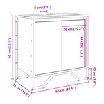 vidaXL Armoire lavabo de salle de bain sonoma gris 60x35x60 cm
