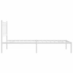vidaXL Cadre de lit métal avec tête de lit blanc 100x190 cm
