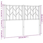 vidaXL Tête de lit métal blanc 120 cm