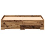 Cadre de lit vidaXL avec tiroirs Bois ancien 135x190 cm Bois d'ingénierie