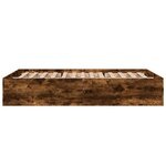 vidaXL Cadre de lit chêne fumé 135x190 cm bois d'ingénierie