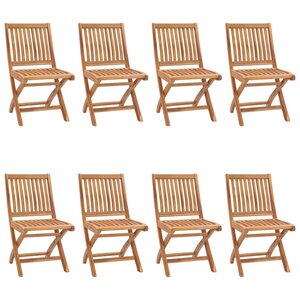 vidaXL Chaises pliables de jardin lot de 8 Bois de teck solide