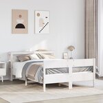 vidaXL Cadre de lit sans matelas blanc 140x190 cm bois de pin massif