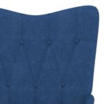 vidaXL Chaise à bascule avec repose-pied Bleu Tissu