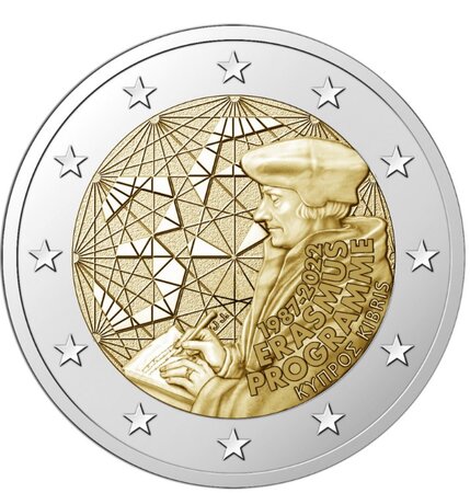Pièce de monnaie 2 euro commémorative Chypre 2022 BU - Programme Erasmus