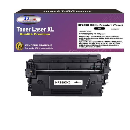 T3AZUR  - Toner Laser compatible avec HP LaserJet Pro M405dn  M405dw  M405nremplace (59X) Noir