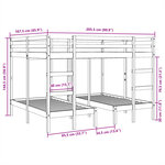 vidaXL Lit superposé triple blanc 140x200/70x140 cm bois de pin massif