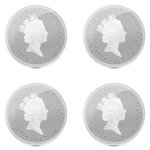 Coffret 4 pièces de monnaie 2 Dollars Niue 2011 argent BE – Faucon Millenium