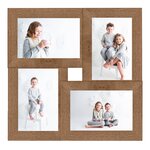 vidaXL Collage de cadres photo pour photo de 4x(13x18 cm) Marron MDF