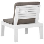 vidaXL Chaise de salon de jardin avec coussin Plastique Blanc