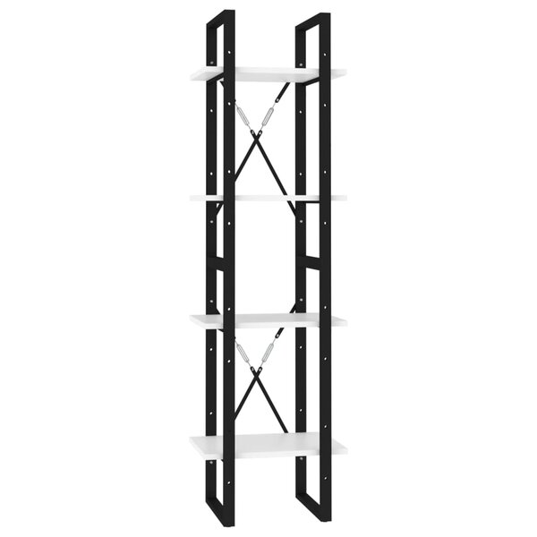 vidaXL Bibliothèque à 4 niveaux blanc 40x30x140 cm bois d'ingénierie
