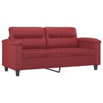 vidaXL Ensemble de canapés 2 Pièces et coussins Rouge bordeaux Similicuir