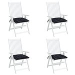 vidaXL Coussins de chaise lot de 4 carreaux noir 40x40x7 cm tissu