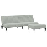 vidaXL Ensemble de canapés 2 Pièces gris clair velours