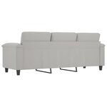 vidaXL Canapé à 3 places Gris clair 180 cm Tissu microfibre