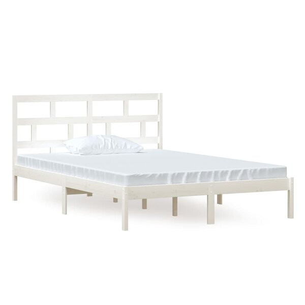 vidaXL Cadre de lit Blanc Bois de pin massif 140x200 cm