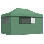vidaXL Tente de réception pliable escamotable 4 parois latérales vert