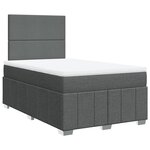 vidaXL Sommier à lattes de lit avec matelas Gris foncé 120x200cm Tissu