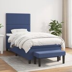 vidaXL Sommier à lattes de lit avec matelas Bleu 80x200 cm Tissu