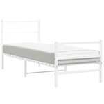vidaXL Cadre de lit métal avec tête de lit/pied de lit blanc 80x200 cm