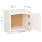 vidaXL Table de chevet Blanc 40x30 5x40 cm Bois de pin massif