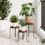 vidaXL Supports pour plantes 3 Pièces terre cuite et blanc céramique