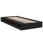 vidaXL Cadre de lit noir 75x190 cm bois d'ingénierie