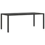 Ensemble de Salle à Manger de Jardin 7 pièces avec Coussins en Poly Rattan Noir
