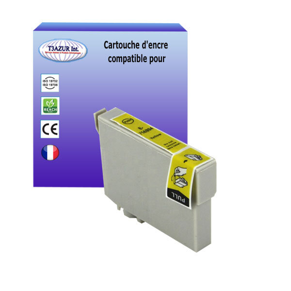 Cartouche Compatible pour Epson Stylus Office B1100 B40W BX300F BX310FN BX3450F BX600FW BX610FW remplace Epson T0714  Jaune - T3AZUR